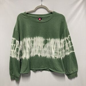 Vince Camuto Tie Dyed Knit Sweatshirt Lush Eden Green White Women’s Large